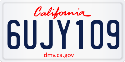CA license plate 6UJY109