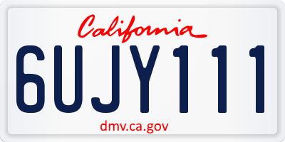 CA license plate 6UJY111