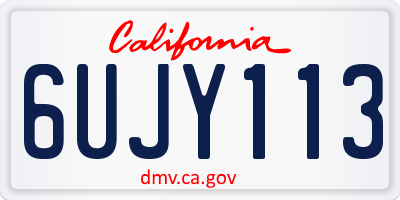 CA license plate 6UJY113