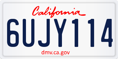 CA license plate 6UJY114