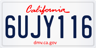 CA license plate 6UJY116