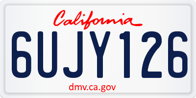 CA license plate 6UJY126