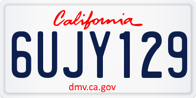 CA license plate 6UJY129