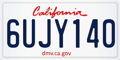 CA license plate 6UJY140