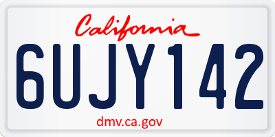 CA license plate 6UJY142