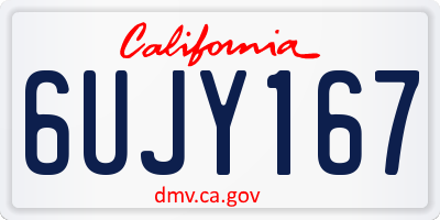 CA license plate 6UJY167