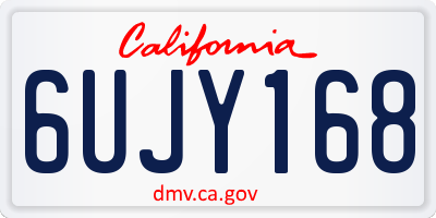 CA license plate 6UJY168