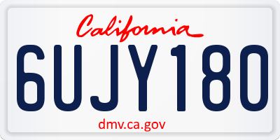 CA license plate 6UJY180