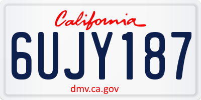 CA license plate 6UJY187