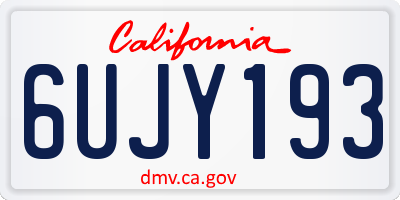 CA license plate 6UJY193