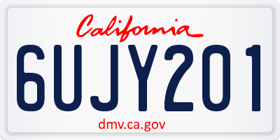 CA license plate 6UJY201