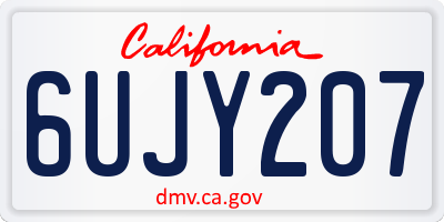 CA license plate 6UJY207