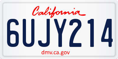 CA license plate 6UJY214