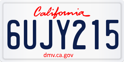CA license plate 6UJY215
