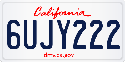 CA license plate 6UJY222