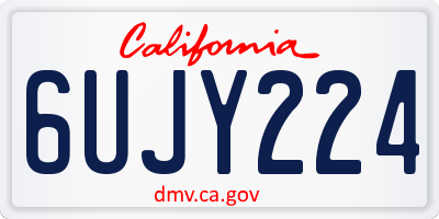 CA license plate 6UJY224