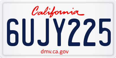CA license plate 6UJY225