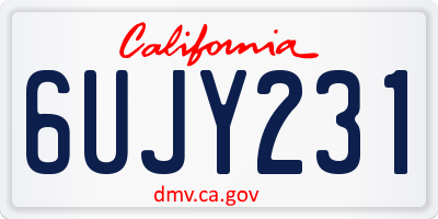 CA license plate 6UJY231