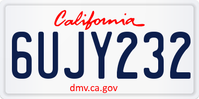 CA license plate 6UJY232