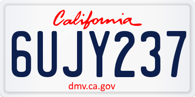 CA license plate 6UJY237