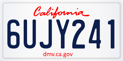 CA license plate 6UJY241
