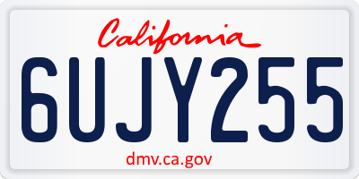 CA license plate 6UJY255