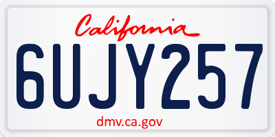 CA license plate 6UJY257