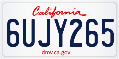 CA license plate 6UJY265