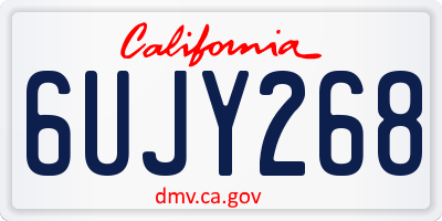 CA license plate 6UJY268