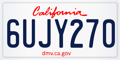 CA license plate 6UJY270