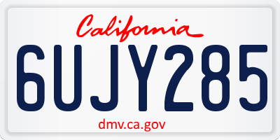 CA license plate 6UJY285