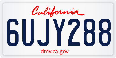 CA license plate 6UJY288