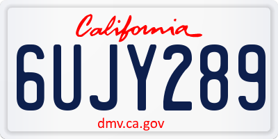 CA license plate 6UJY289