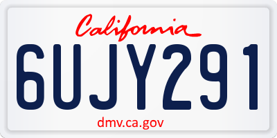 CA license plate 6UJY291