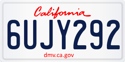 CA license plate 6UJY292