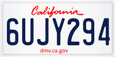 CA license plate 6UJY294