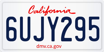 CA license plate 6UJY295