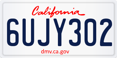CA license plate 6UJY302