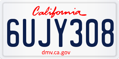CA license plate 6UJY308