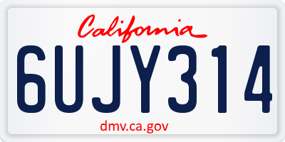 CA license plate 6UJY314