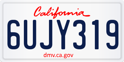 CA license plate 6UJY319
