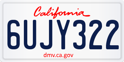 CA license plate 6UJY322