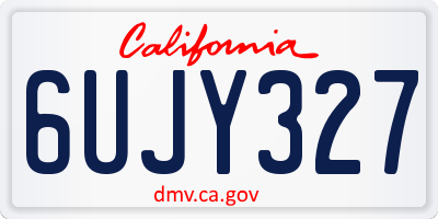 CA license plate 6UJY327