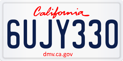 CA license plate 6UJY330