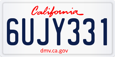 CA license plate 6UJY331