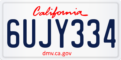 CA license plate 6UJY334