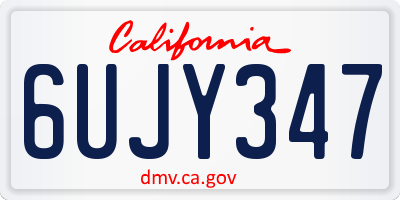 CA license plate 6UJY347
