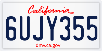 CA license plate 6UJY355