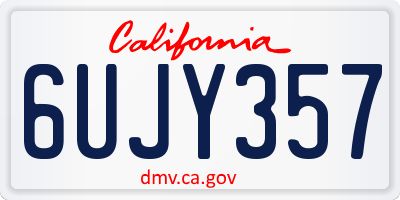 CA license plate 6UJY357