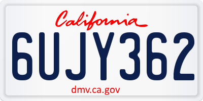 CA license plate 6UJY362